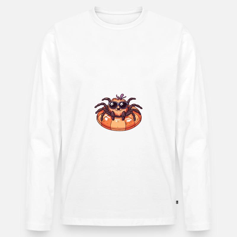 Tarantula Comic Cool - Männer Premium Bio Langarmshirt - Weiß