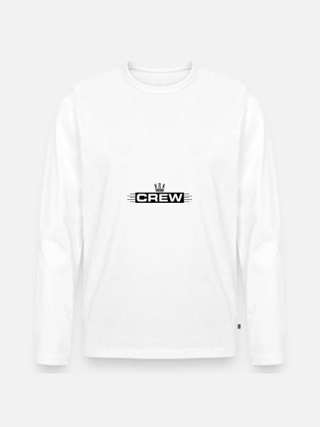 Crew Krone - Männer Premium Bio Langarmshirt - Weiß