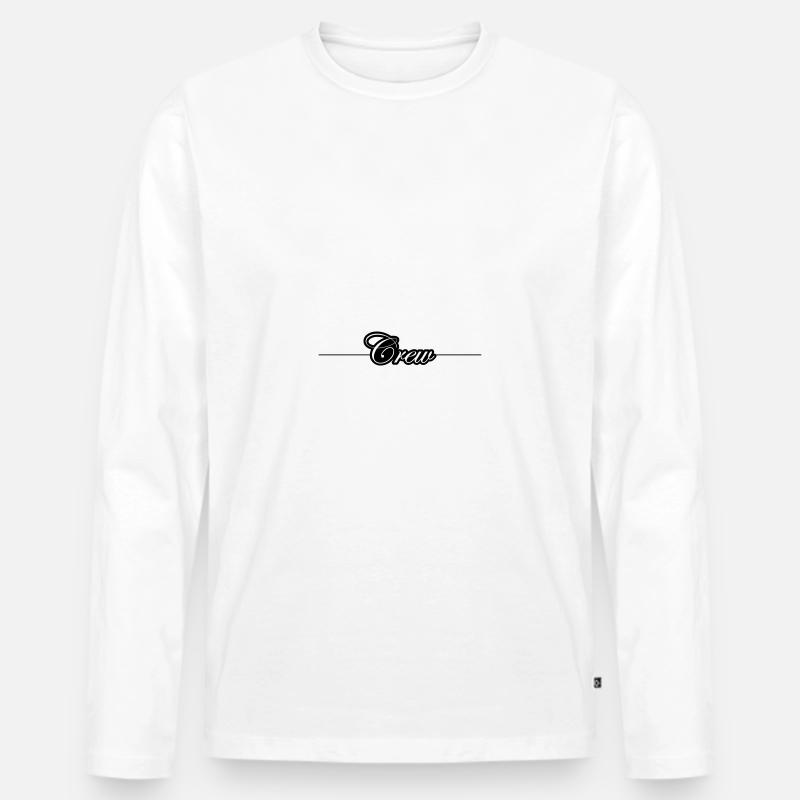 Crew Linie - Männer Premium Bio Langarmshirt - Weiß