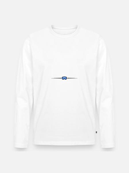 Ski Goggles Icon Line - Men's Premium Organic Long Sleeve Shirt - white