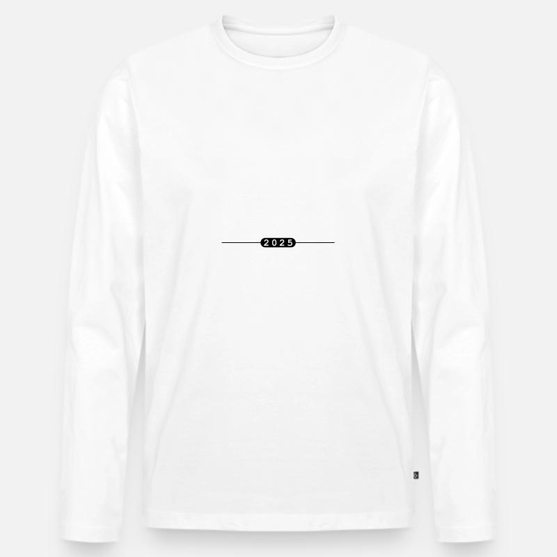 2025 Linie - Männer Premium Bio Langarmshirt - Weiß
