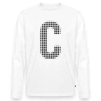 C Buchstabe Punkte Raster - Männer Premium Bio Langarmshirt - Weiß - Vorne - Nico (187cm)