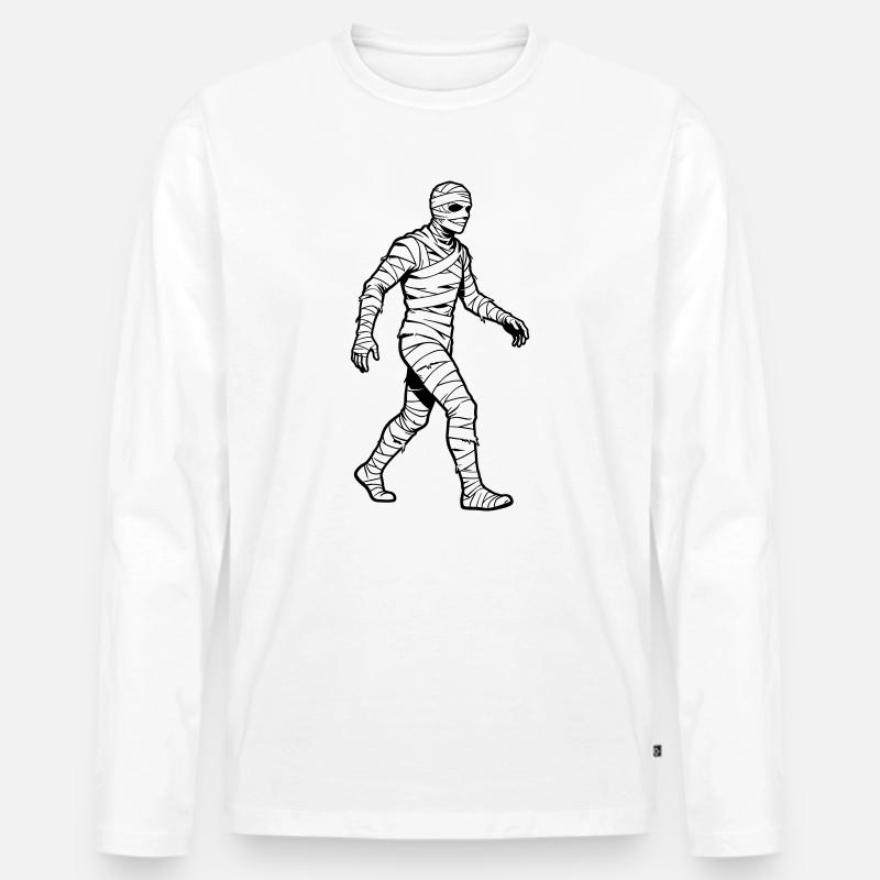 Mumie - Männer Premium Bio Langarmshirt - Weiß