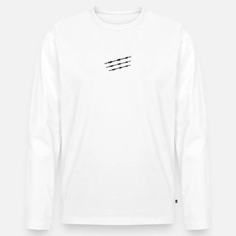 Stacheldraht 3 - Männer Premium Bio Langarmshirt - Weiß
