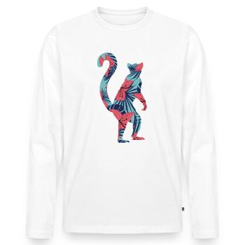 Lémuriens Madagascar Enfants Filles Femmes Lémurien - T-shirt manches longues Premium bio Homme - blanc - Devant - Nico (187cm)