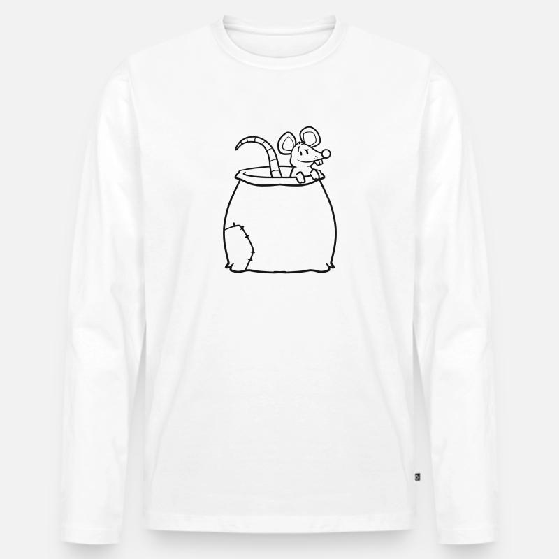 Sackratte | Sack-Ratte | Beuteltier - Männer Premium Bio Langarmshirt - Weiß