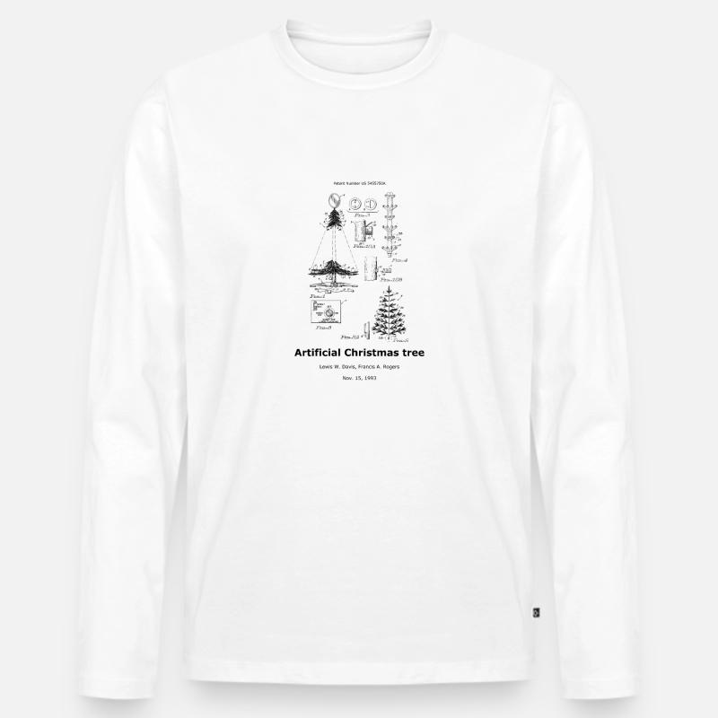 Artificial christmas tree - Männer Premium Bio Langarmshirt - Weiß