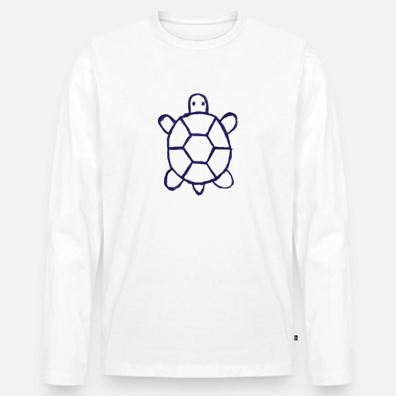 turtle shitty Design 23 - Männer Premium Bio Langarmshirt - Weiß