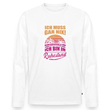 Ruhestand Urlaub Rente Rentner Rentnerin Geschenk - Männer Premium Bio Langarmshirt - Weiß - Vorne - Nico (187cm)