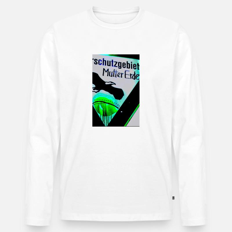 Rettet die Erde - Männer Premium Bio Langarmshirt - Weiß