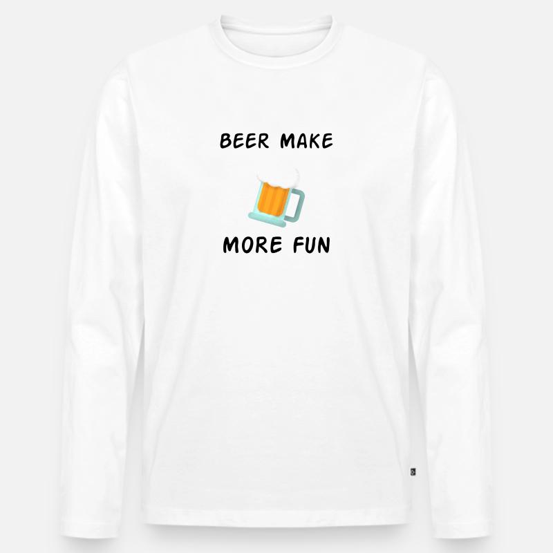 Bier Outfit - Männer Premium Bio Langarmshirt - Weiß