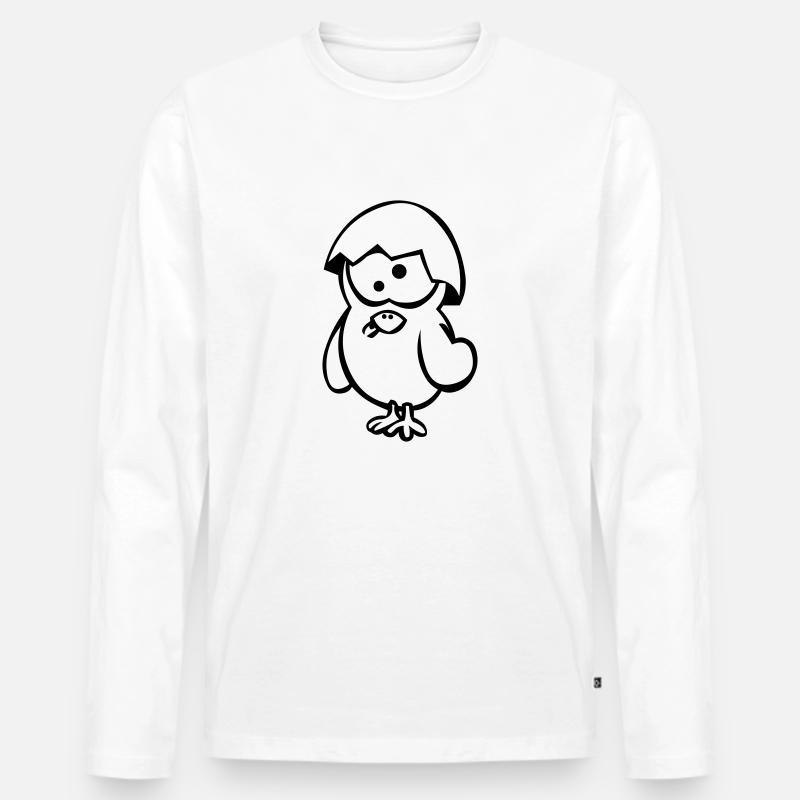 Crazy Chick - Männer Premium Bio Langarmshirt - Weiß