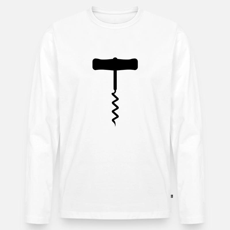 Korkenzieher - Männer Premium Bio Langarmshirt - Weiß