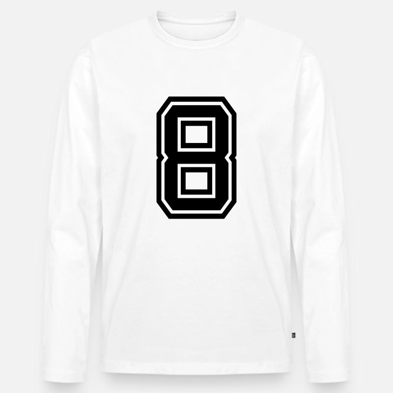 8 - Männer Premium Bio Langarmshirt - Weiß