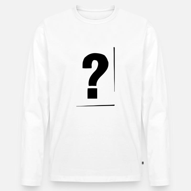 Fragezeichen - TimotheeDesign - Männer Premium Bio Langarmshirt - Weiß