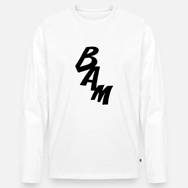 BAM - Comic-Style - Männer Premium Bio Langarmshirt - Weiß