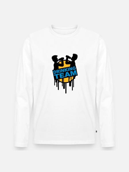 drinking_team_graffiti_stamp - T-shirt manches longues Premium bio Homme - blanc