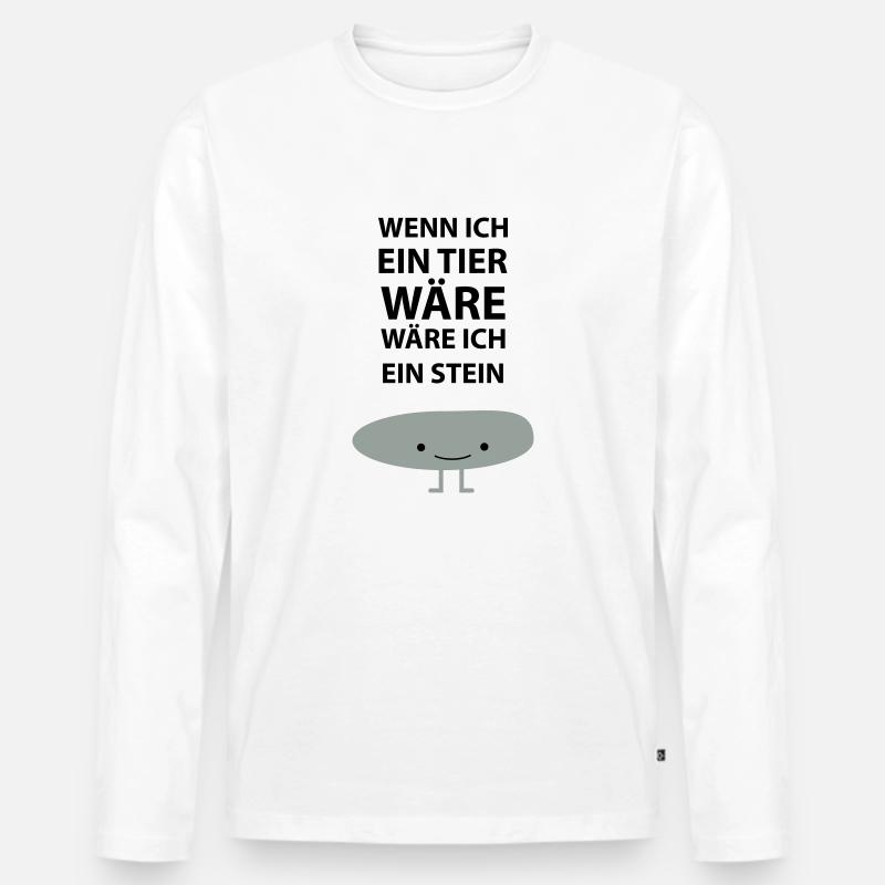 Sei ein Stein! - Männer Premium Bio Langarmshirt - Weiß