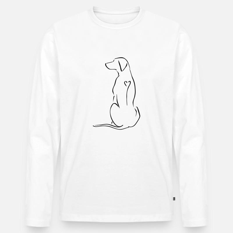 Ridgeback in Not Logo Single Hund - Männer Premium Bio Langarmshirt - Weiß