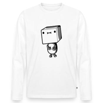 Mignon petit robot - T-shirt manches longues Premium bio Homme - blanc - Devant - Nico (187cm)