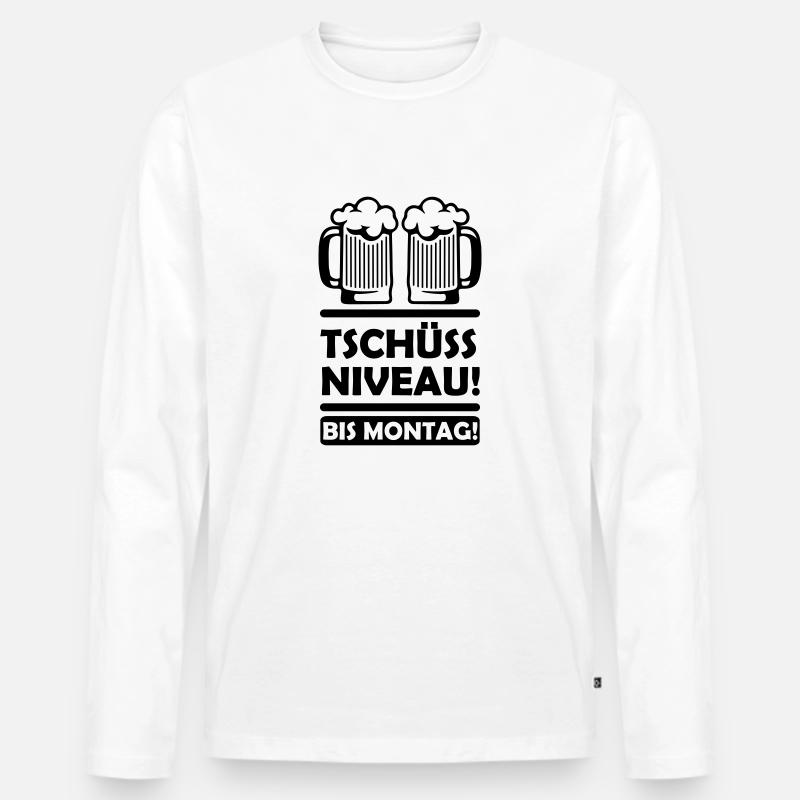 Tschüss Niveau - Männer Premium Bio Langarmshirt - Weiß