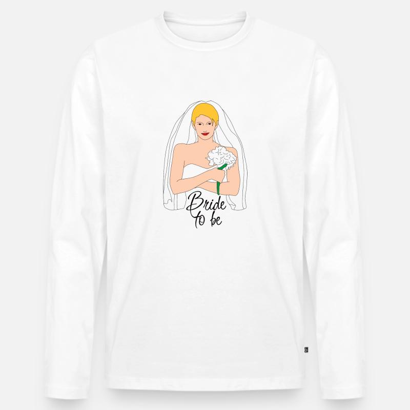 bride to be blond 2 - Männer Premium Bio Langarmshirt - Weiß