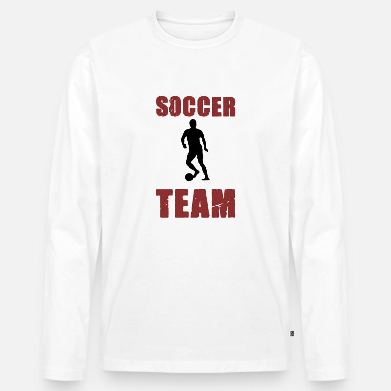 soccer player team - Männer Premium Bio Langarmshirt - Weiß