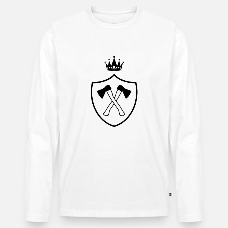 äxte axt wappen - Männer Premium Bio Langarmshirt - Weiß
