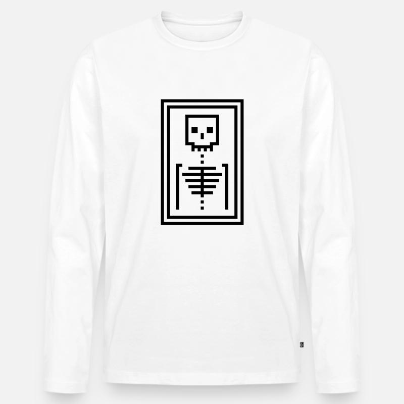 Knochen - Männer Premium Bio Langarmshirt - Weiß