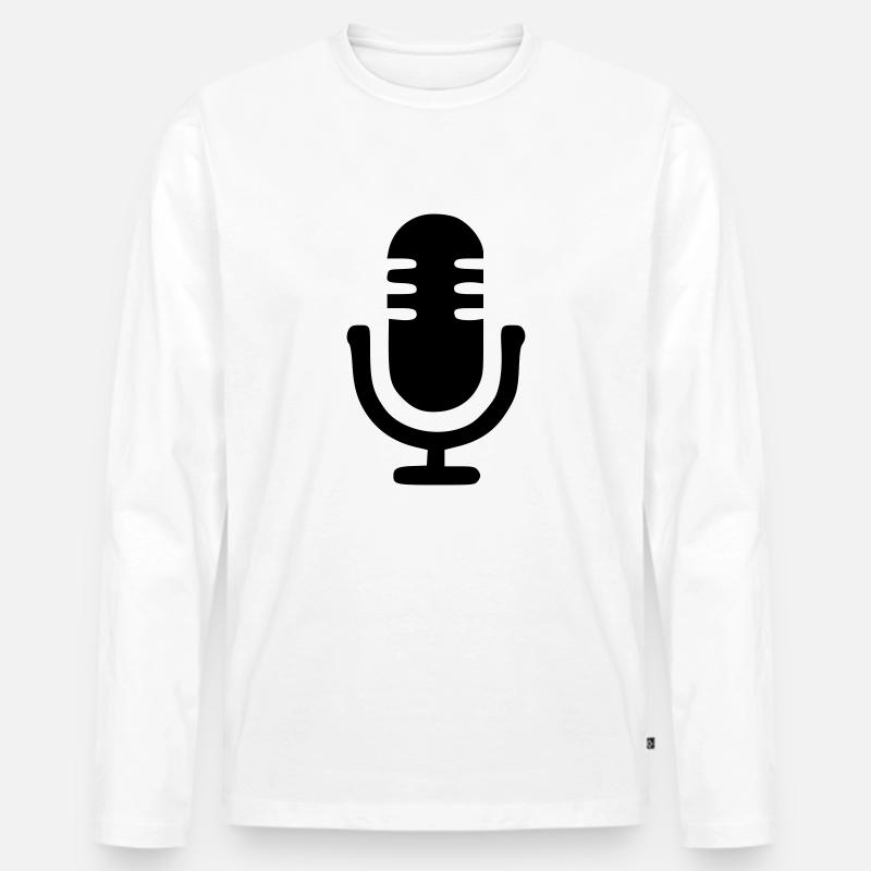Mikro - Männer Premium Bio Langarmshirt - Weiß