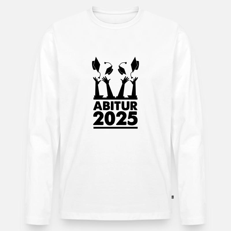 Abitur 2025 - Männer Premium Bio Langarmshirt - Weiß