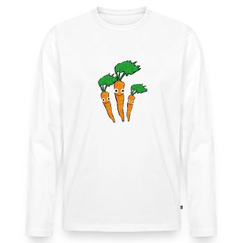 möhre,mohrübe,familie,möhrenfamilie,gemüse - Männer Premium Bio Langarmshirt - Weiß - Vorne - Nico (187cm)