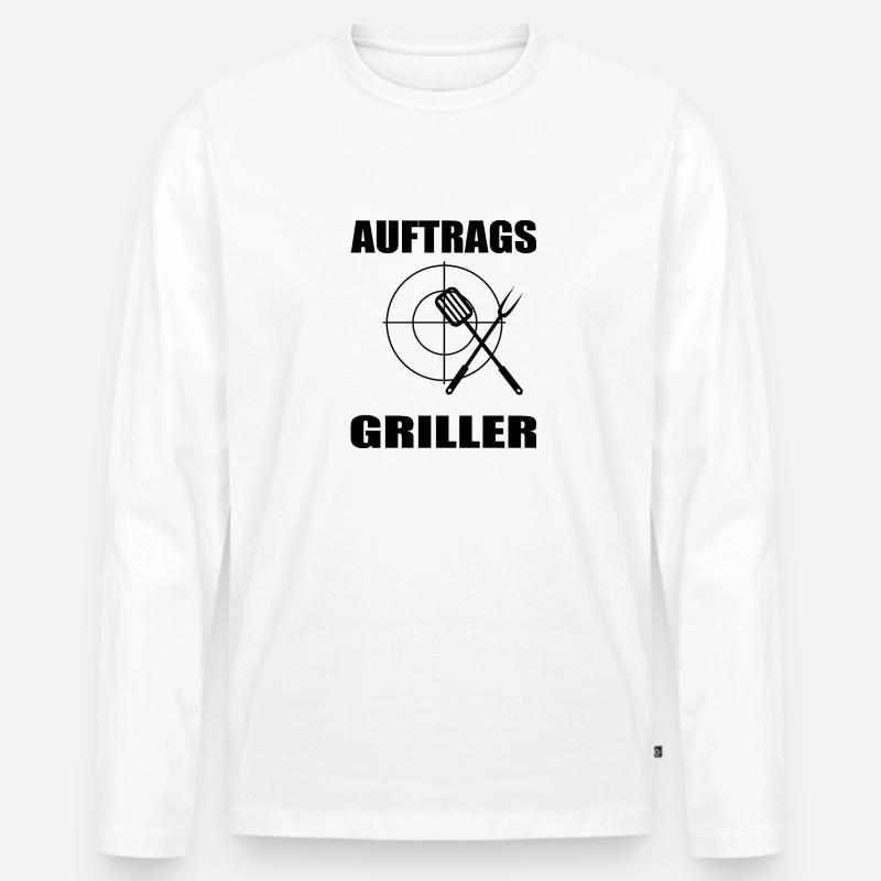BBQ - Männer Premium Bio Langarmshirt - Weiß