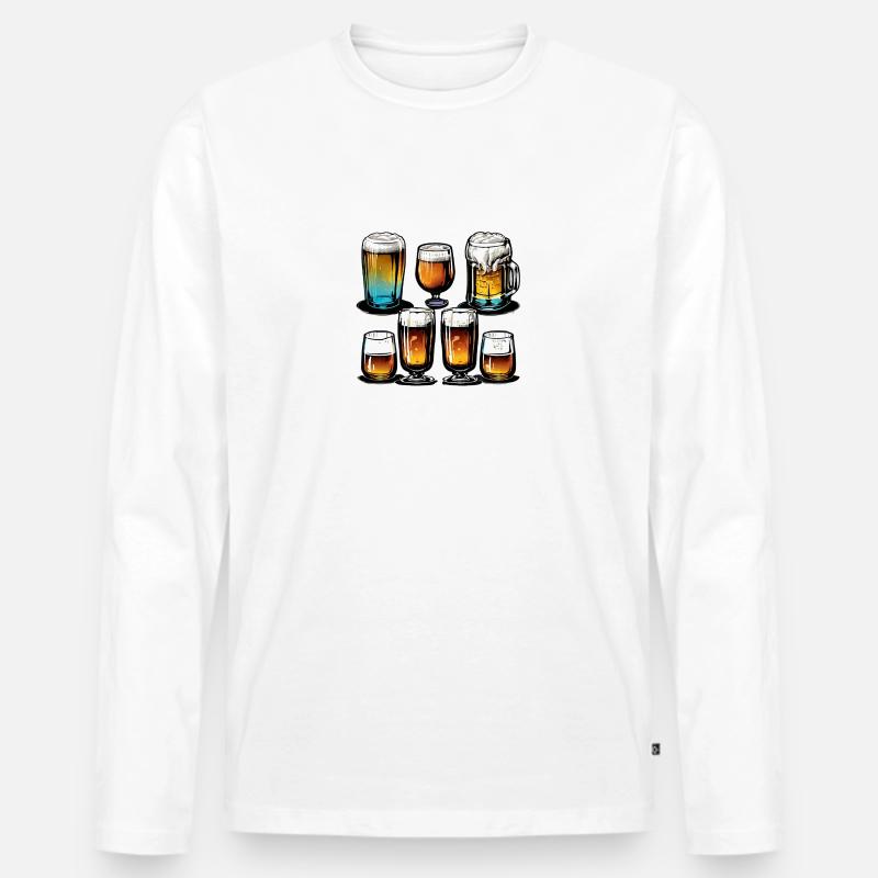Bierglas - Männer Premium Bio Langarmshirt - Weiß