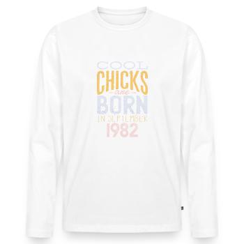 Septembre 1982 - cadeau du 40e anniversaire. Génial. - T-shirt manches longues Premium bio Homme - blanc - Devant - Nico (187cm)