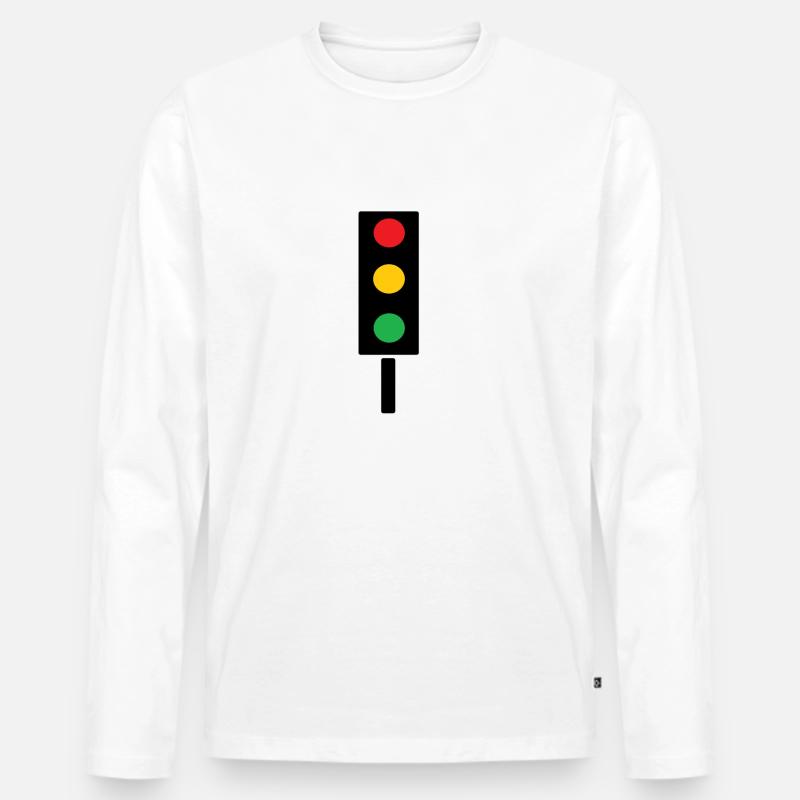 Ampel - Männer Premium Bio Langarmshirt - Weiß