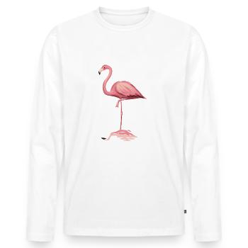 Flamingo Mme Majestic Flamazing Trend Gift - T-shirt manches longues Premium bio Homme - blanc - Devant - Nico (187cm)