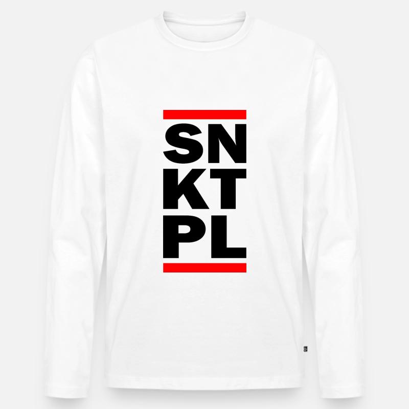 Snktpl - Männer Premium Bio Langarmshirt - Weiß