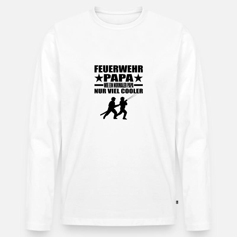Feuerwehr - Männer Premium Bio Langarmshirt - Weiß