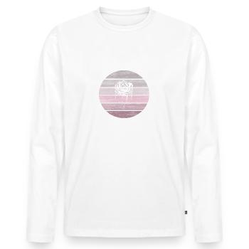 Rose, Blume, Vintage, Retro, Wald, Geschenk - Männer Premium Bio Langarmshirt - Weiß - Vorne - Nico (187cm)