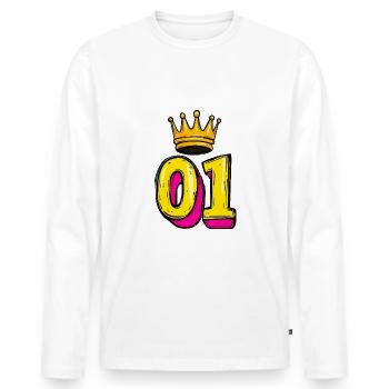 1 Number Jersey Number Crown - Men's Premium Organic Long Sleeve Shirt - white - Front - Nico (187cm)