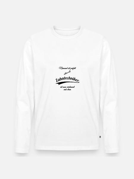 Zahntechniker - Männer Premium Bio Langarmshirt - Weiß