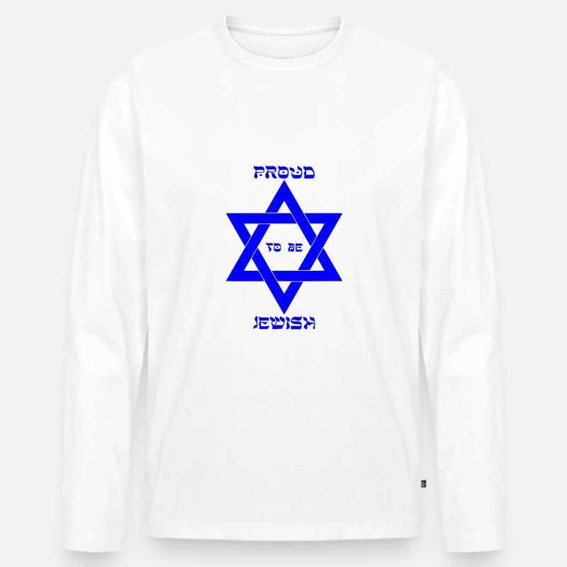 Stolzer Jude - Männer Premium Bio Langarmshirt - Weiß