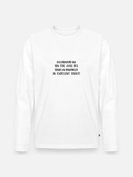 j'ai dégusté son foie - T-shirt manches longues Premium bio Homme - blanc
