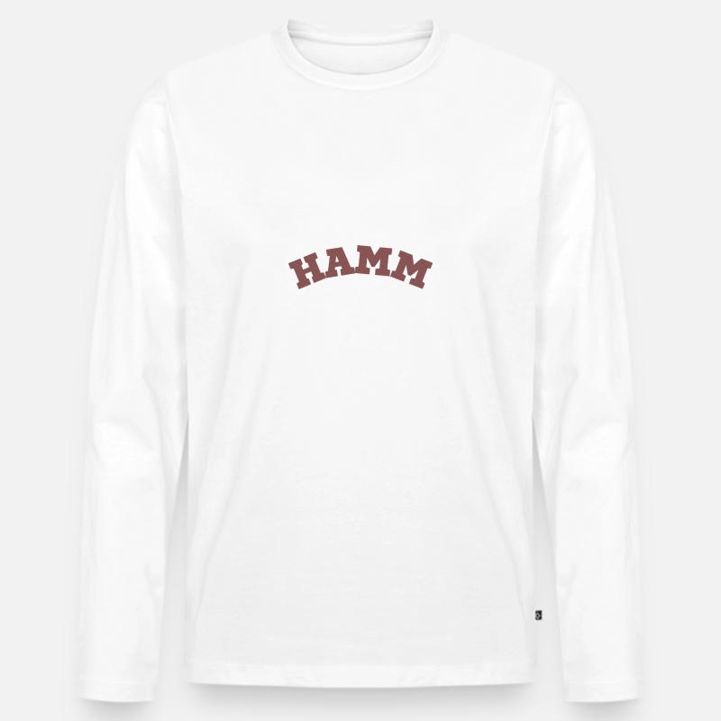 Hamm - Männer Premium Bio Langarmshirt - Weiß