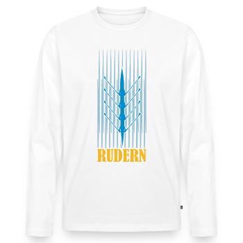 rudern Doppelvierer von oben - Männer Premium Bio Langarmshirt - Weiß - Vorne - Nico (187cm)