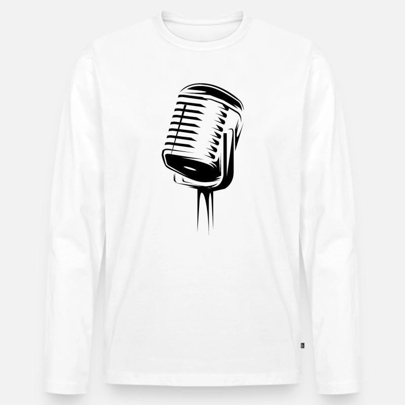 mikrofon illustration Symbol Geschenk microphon - Männer Premium Bio Langarmshirt - Weiß