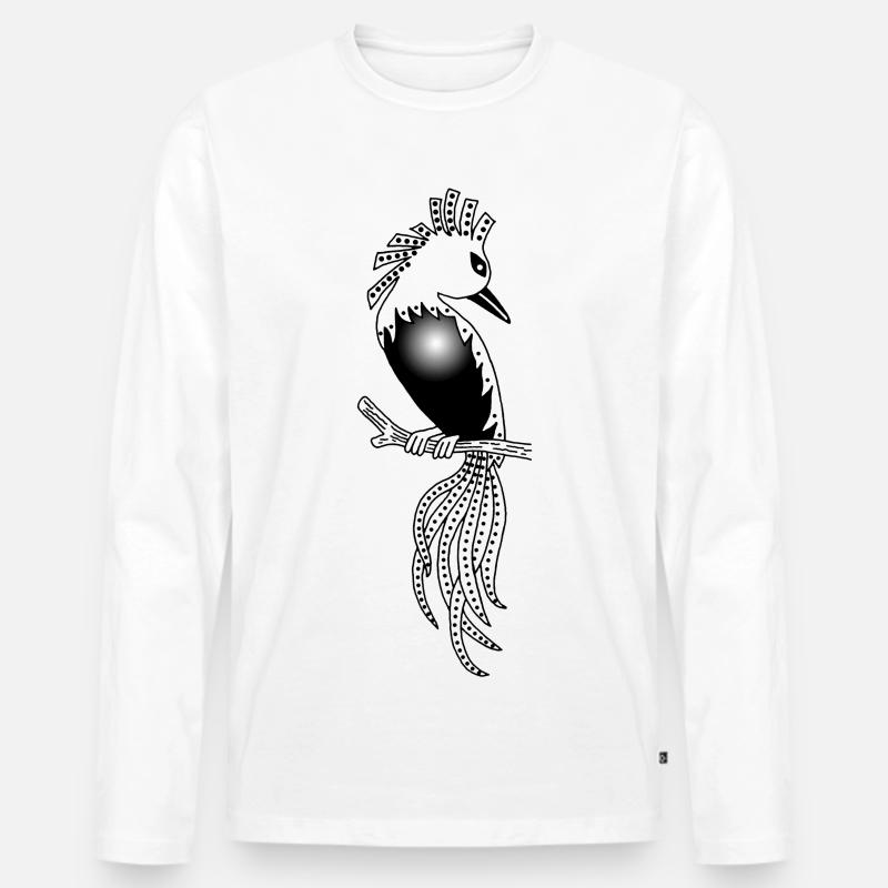 Der Onyx-Vogel - Männer Premium Bio Langarmshirt - Weiß