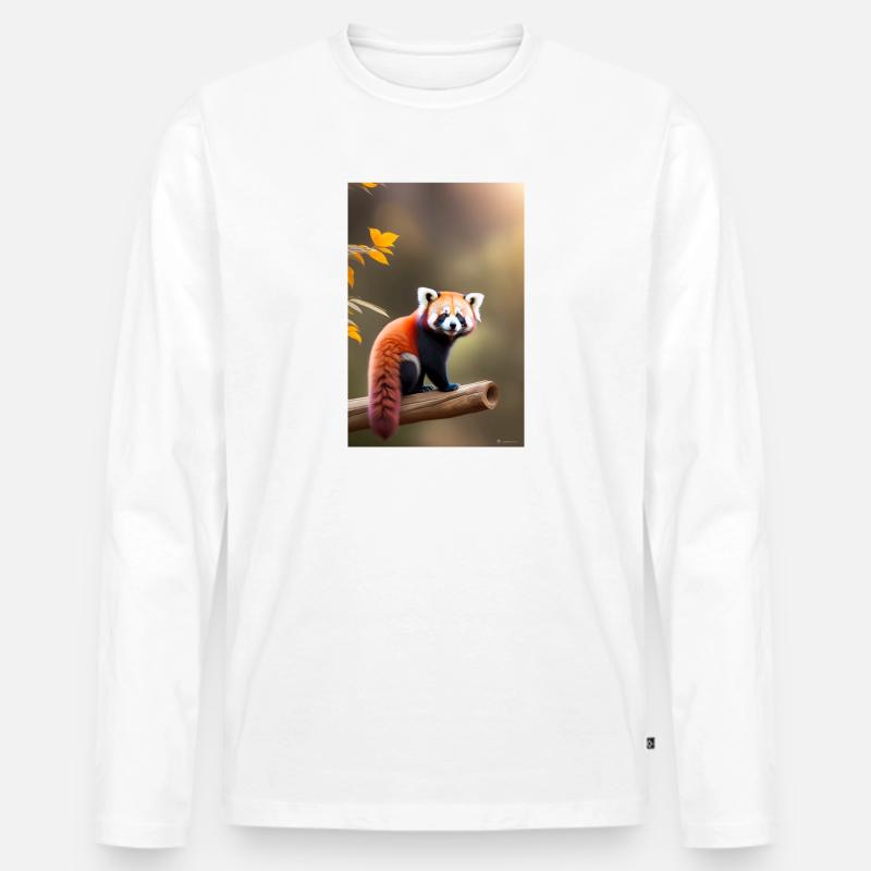 Pandamonium - Männer Premium Bio Langarmshirt - Weiß