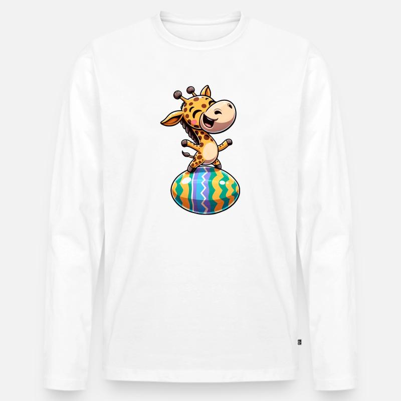 Easter Giraffe Dances, Dancer Egg - Men's Premium Organic Long Sleeve Shirt - undefined